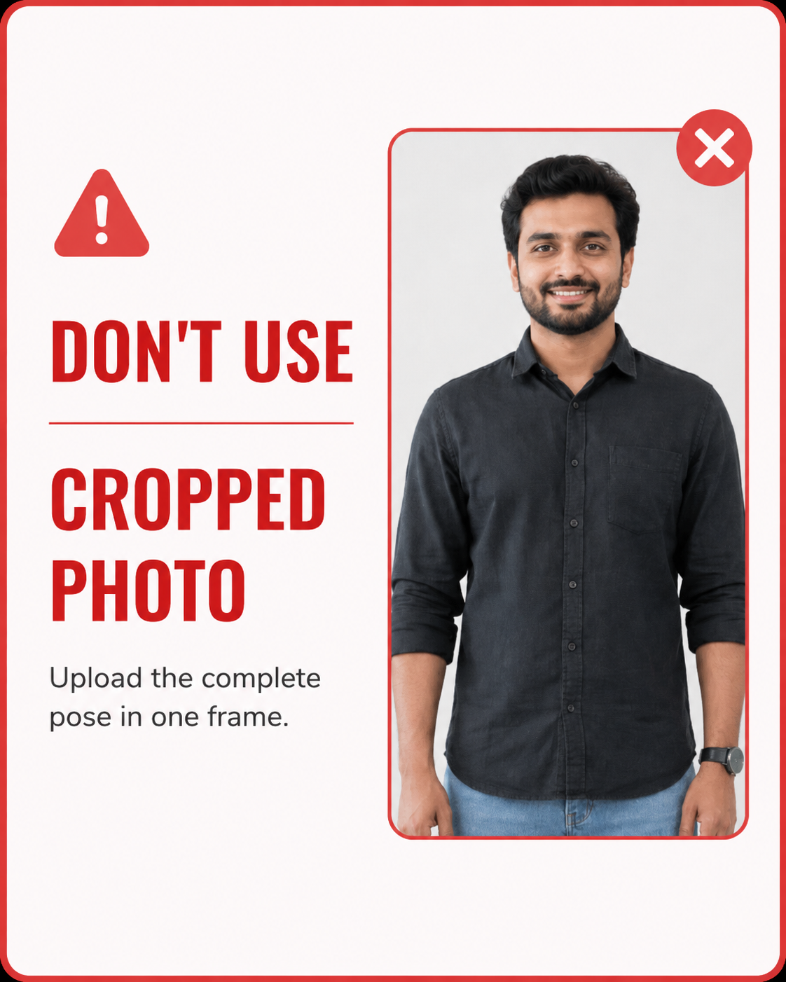 Don't: Blurry or dark photo